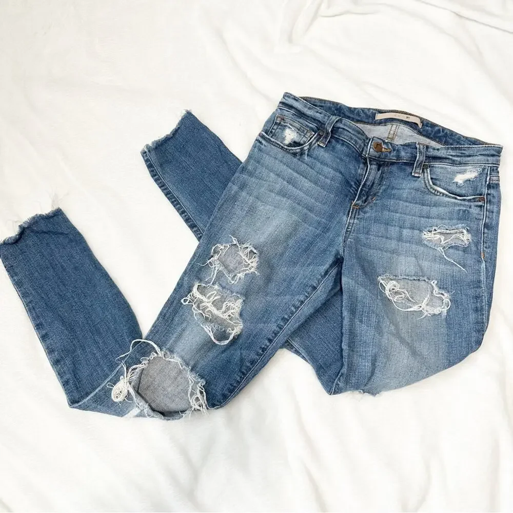 Joes Jeans skinny ankle ripped blue denim size 26 distressed